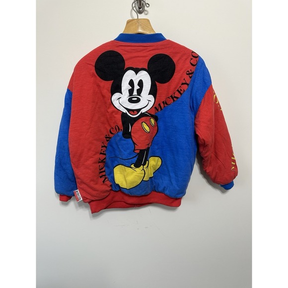 Vintage Disney Mickey Jacket Mickey & Co All Over Print Reversible Puffer Jacket - Picture 2 of 10